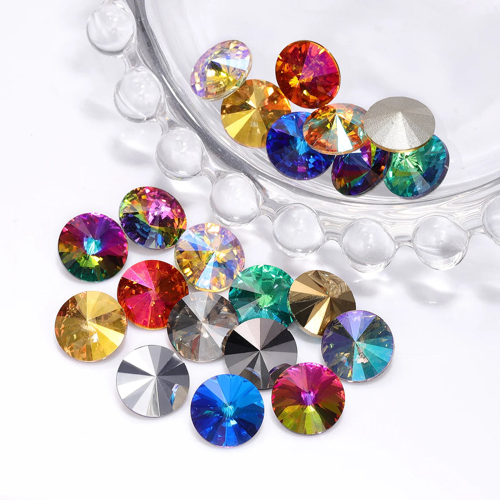 Qiyi New Arrival Rivoli Fancy Shape Eco-friendly Materials Trendy Design K9 Glass High Quality Grade AAAAAA Point Rhinestone