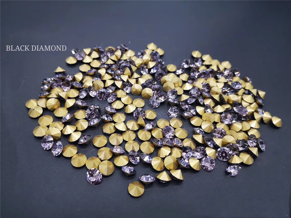 Factory Sales A-Level Bulk Nail Art Decorations Glass Rhinestone Accessories Pointed Bottom DIY Bags Garments Crystal