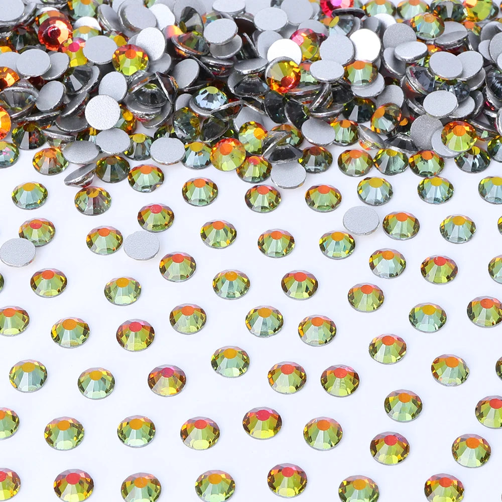 Wholesale 14400pcs Glass Crystal Glue on Rhinestones Bulk Non Hotfix Flatback Rhinestones for Wedding Accessories
