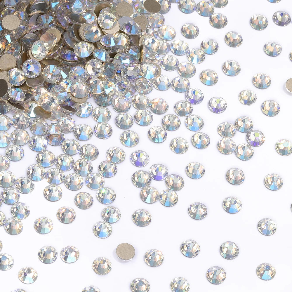 Wholesale Over 200 Colors Non Hotfix Rhinestones SS6-SS30 Glass Crystal Flatback Regular Cut Rhinestones for Shoes and Nails Art