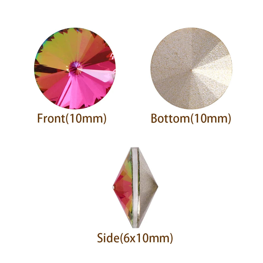 Qiyi New Arrival Rivoli Fancy Shape Eco-friendly Materials Trendy Design K9 Glass High Quality Grade AAAAAA Point Rhinestone