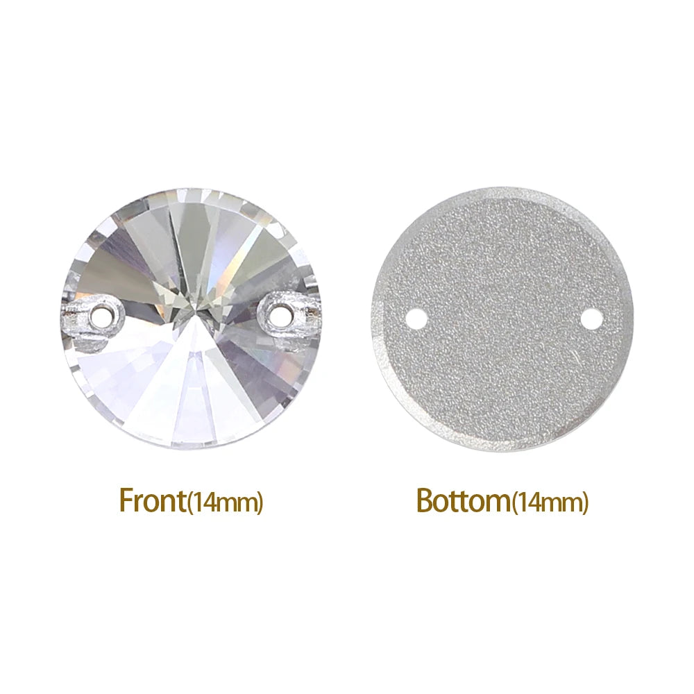 3200 QIYI Innovative Design Top Quality Rivoli Shape Flat Back Glass Crystal Sew on Rhinestones for Designer Garment Decoration