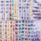 Wholesale 6 Grid Mix Size SS4 SS5 SS6 SS8 SS10 SS12 Crystal AB Rhinestone Flat Back Nail Glass Rhinestones for Fashion Jewelry
