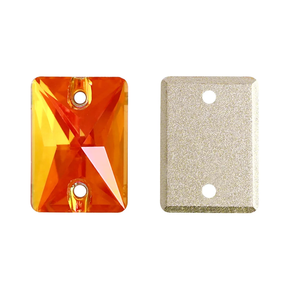 QIYI Multi Colors and Size Rectangle Sew-on Stone for Choice Clear Glass Flat Back Top Quality Sew on Rhinestones (3250)