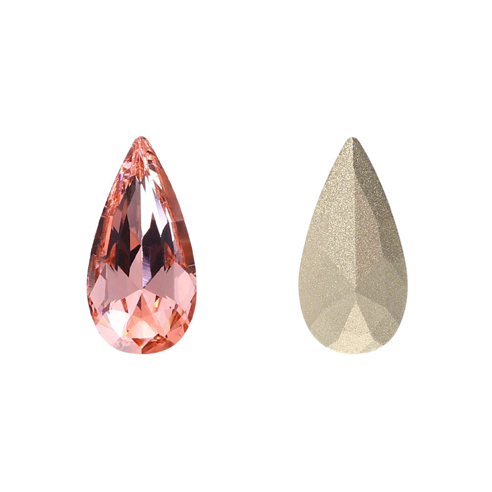 New Arrival Tear Drop Shape K9 Glass Grade AAAAAA Fancy Shape Sparkling Bright Shining Point Back Loose Customized Rhinestones