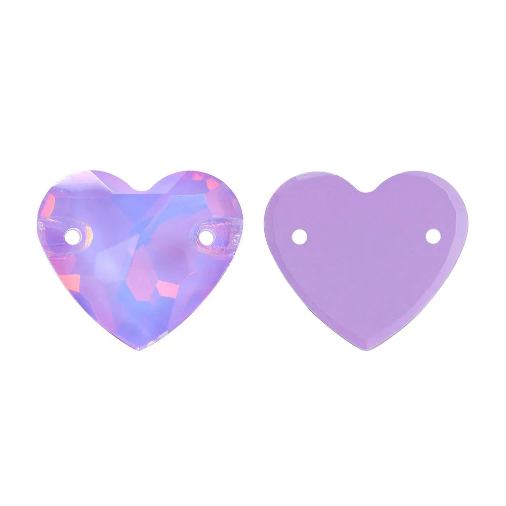 Wholesale Heart Sew on Rhinestone K9 Glass Crystal 3259 Heart Crystal AB Sew-on Stones and Crystals for Dress Decoration