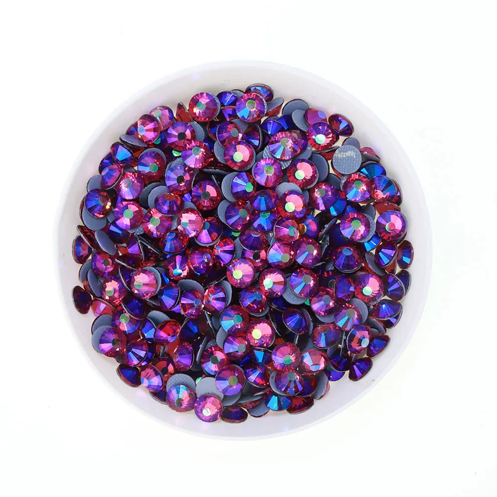 Factory Direct Wholesale High Quality Big Size Ss20-ss50 1440PCS Crystal AB Rhinestones Hot Fix Glass Flat Back Rhinestones