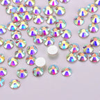 Diamond Stone Champagne Factory Wholesale Crystal AB Glass Flat Back Non Hot Fix Crystal Rhinestone in Bulk Silver 1 Bag Glue on