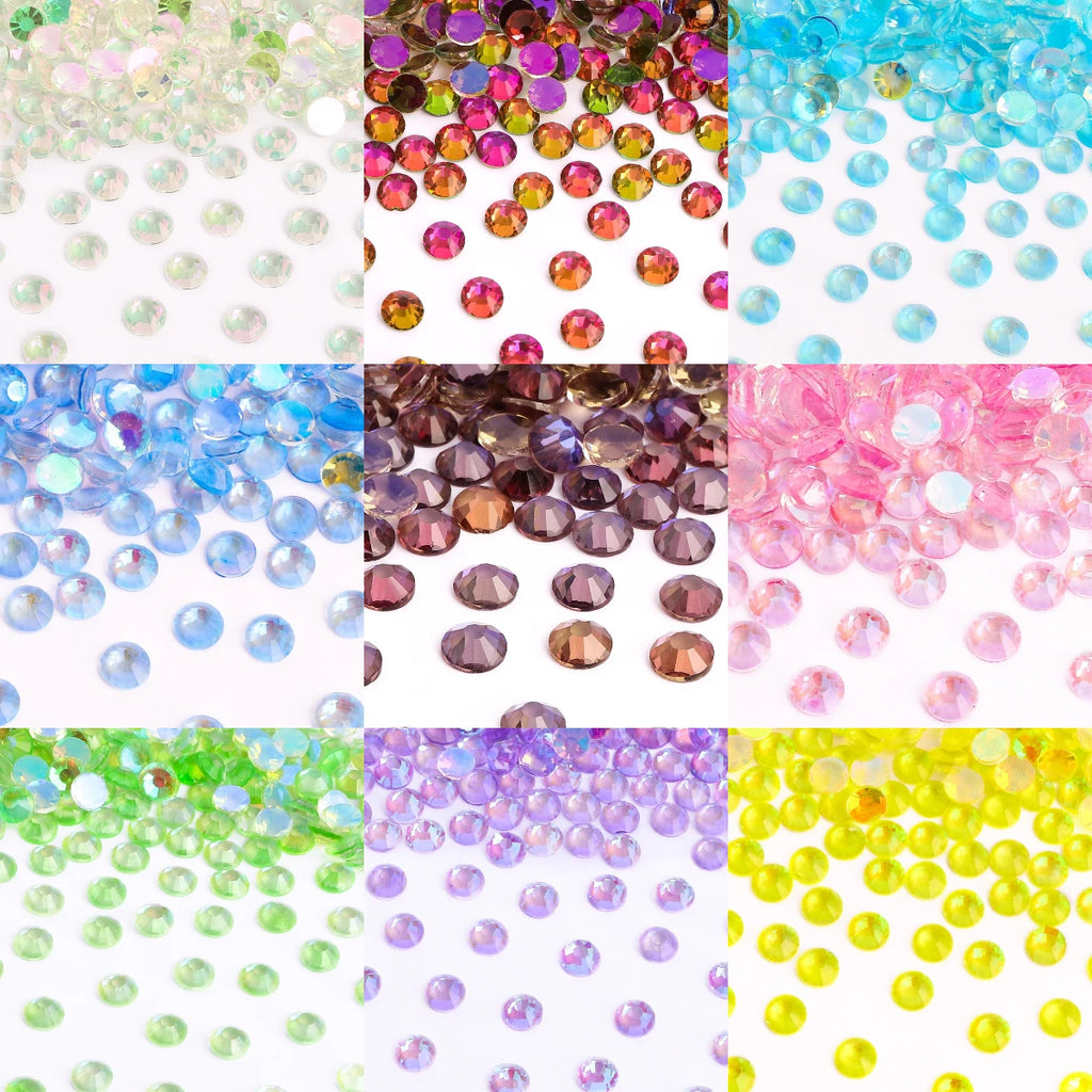 QIYI Factory Direct Wholesale Aurora SS3-SS30 Flat Back Non Hotfix Glitter Diamond Stone Bulk Rhinestones for Nail Charms