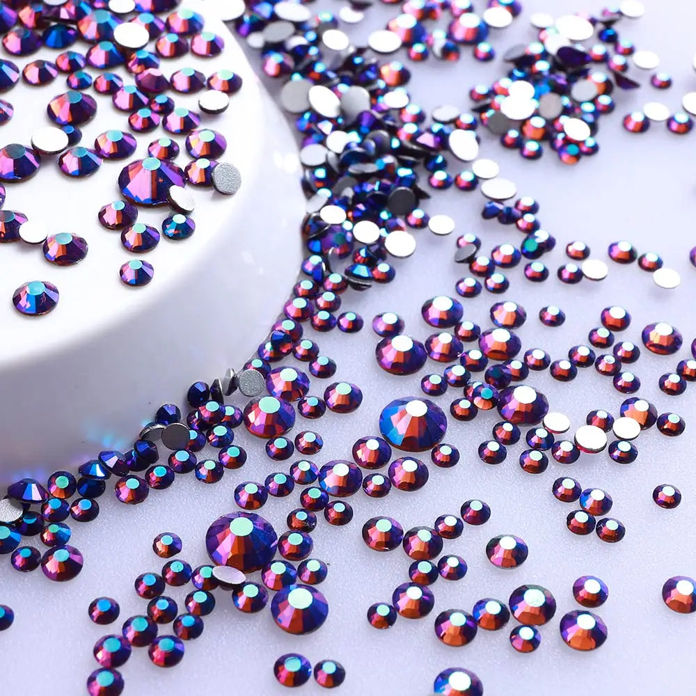 Factory Direct Wholesale Mix Size SS4-SS20 1440pcs/bag High Quality Colorful Glass Rhinestones Grade AAAAAA 12 Facets Flatback