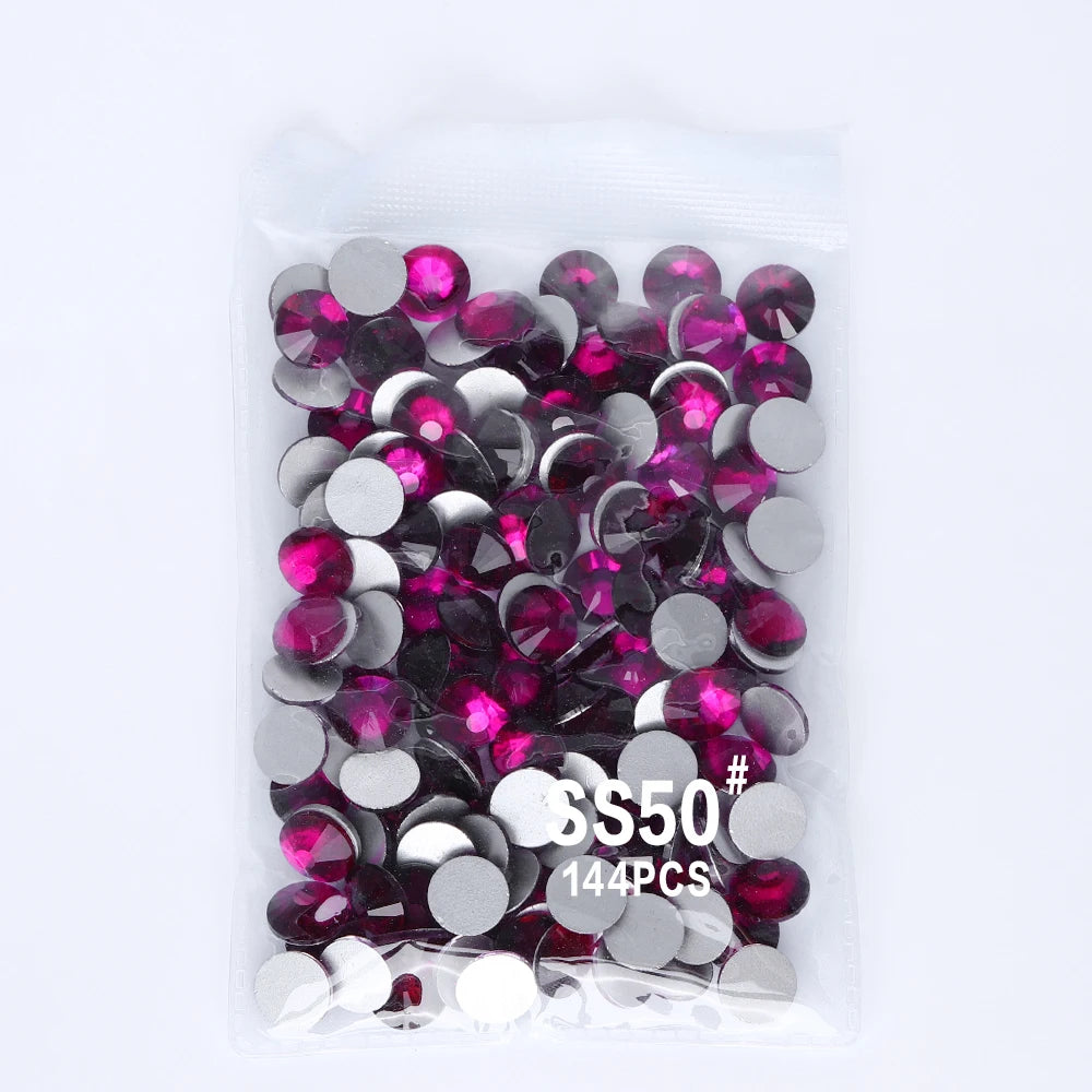 SS50 Rhinestone Big Size Wholesale Rhinestone Non Hotfix Flat Back Crystal  Glass Rhinestones for DIY Nail Gym Clothing