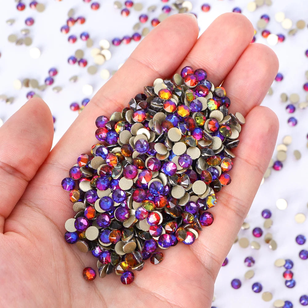 Top Quality 2088 Crystal Glass Rhinestones 16 Cut Facets Round Flatback Diamond Strass AB in Bulk Stones for Cloth Tumbler