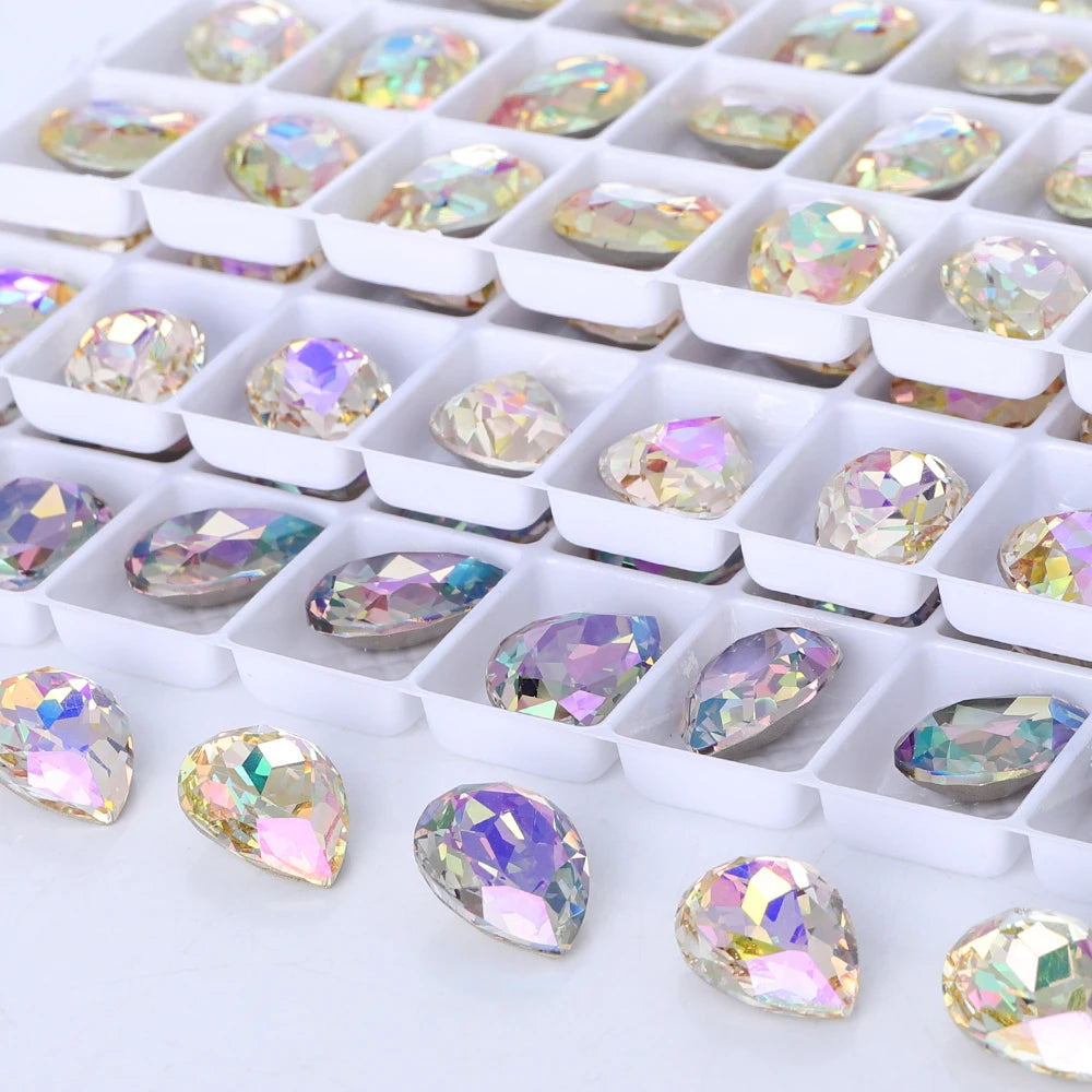 Factory Direct Effect Color New Design K9 Glass Top Quality Crystal Point Back Drop Shape Rhinestones for Clothing Accessories
