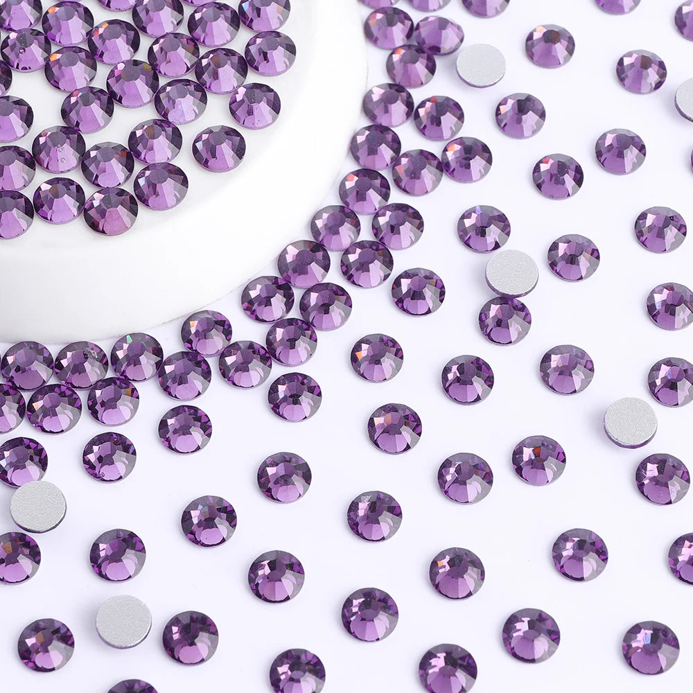 QIYI Wholesale 14400pcs Bulk Package Flatback Rhinestones Glitter Bling Glue on Luminous Rhinestones for Accessories