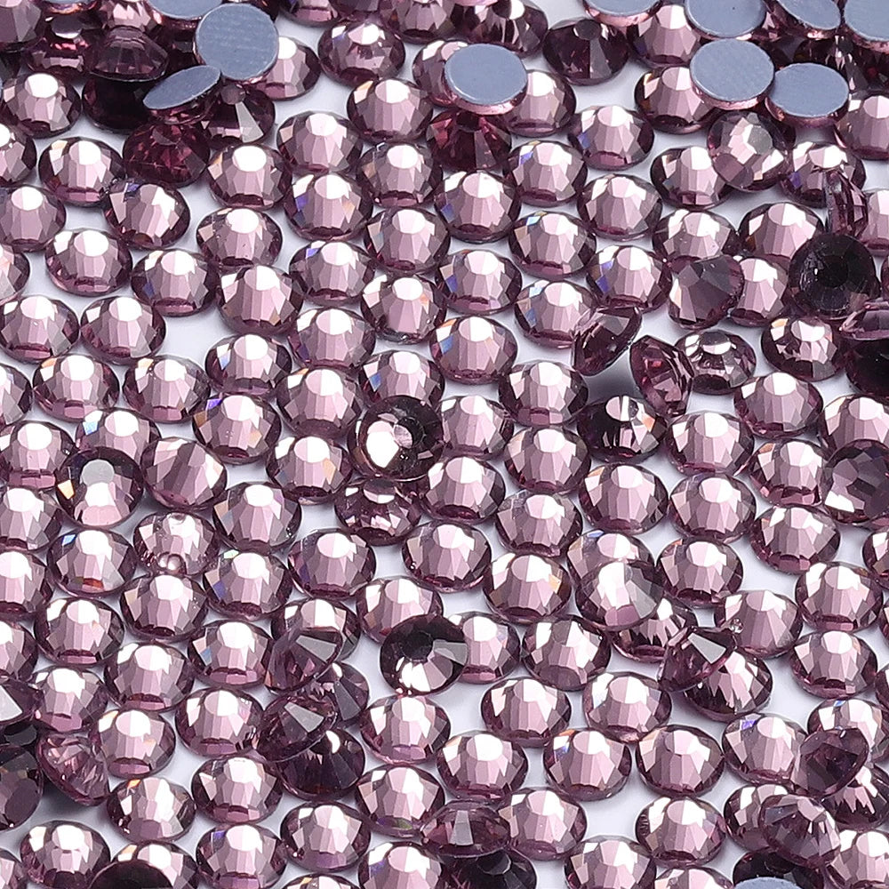 Wholesale 60Colors Hotfix Glass Crystal Rhinestone Flat Back Round Hotfix Crystal Stone Delicate for Clothing Accessories