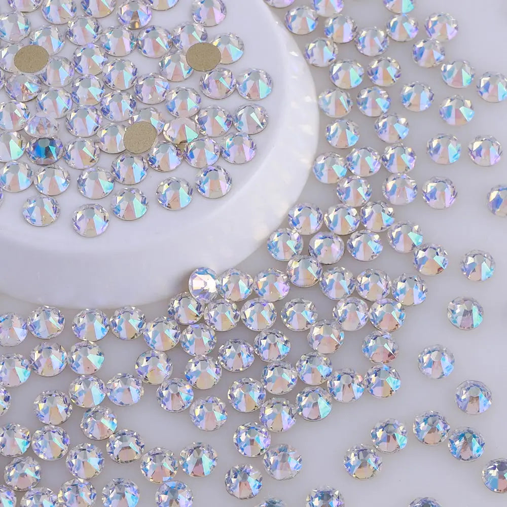 QIYI Wholesale 2088 Crystal Glass Rhinestone 16 Cut Facets SS10-SS40 8 Big 8 Small Crystal Strass Flatback Rhinestones