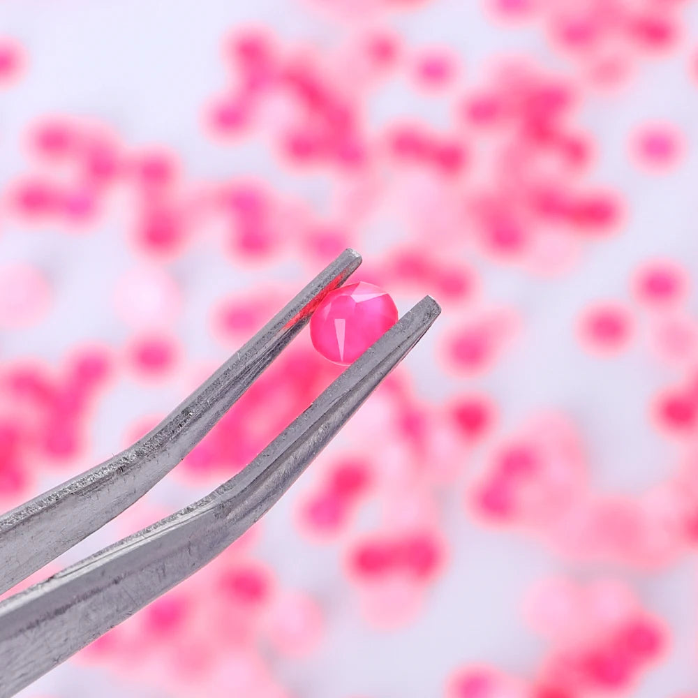 16Cuts Neon Pink Colors Glass Crystal Rhinestone SS10-SS40 8 Big 8 Small Crystal Strass Bling Bling Flatback Rhinestones