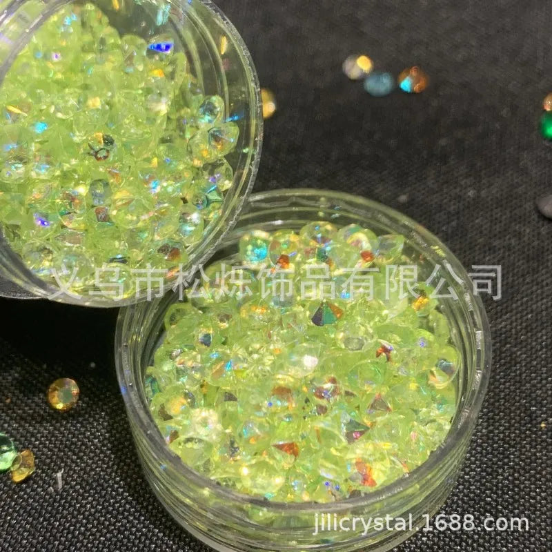 Wholesale Unique Gradient Coloured Plastic Resin Rhinestones Loose Beads for DIY Accessories Bulk Craft Materials
