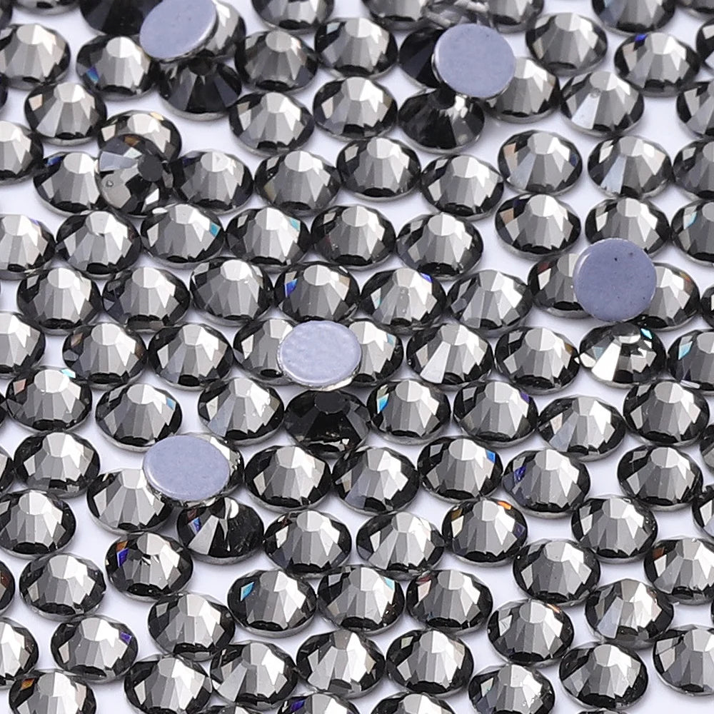 Wholesale 60Colors Hotfix Glass Crystal Rhinestone Flat Back Round Hotfix Crystal Stone Delicate for Clothing Accessories