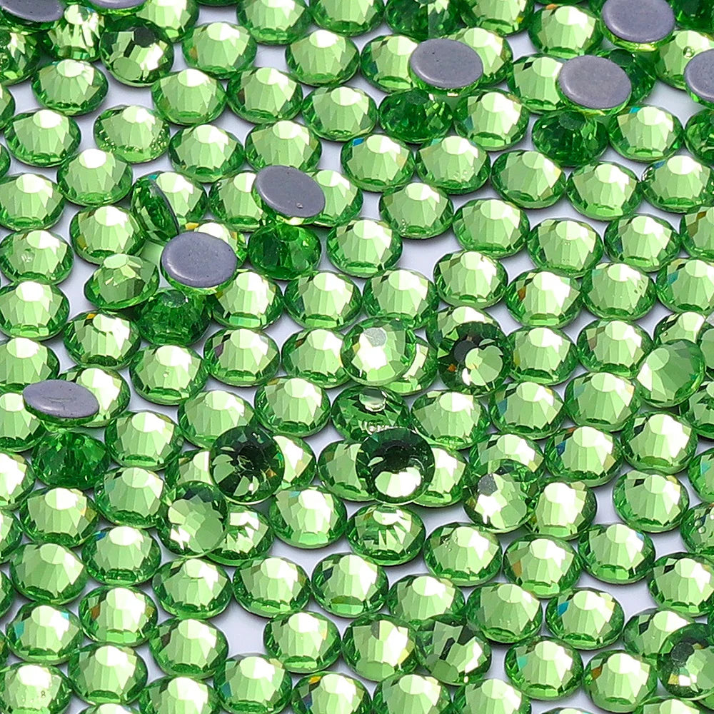 Wholesale 60Colors Hotfix Glass Crystal Rhinestone Flat Back Round Hotfix Crystal Stone Delicate for Clothing Accessories