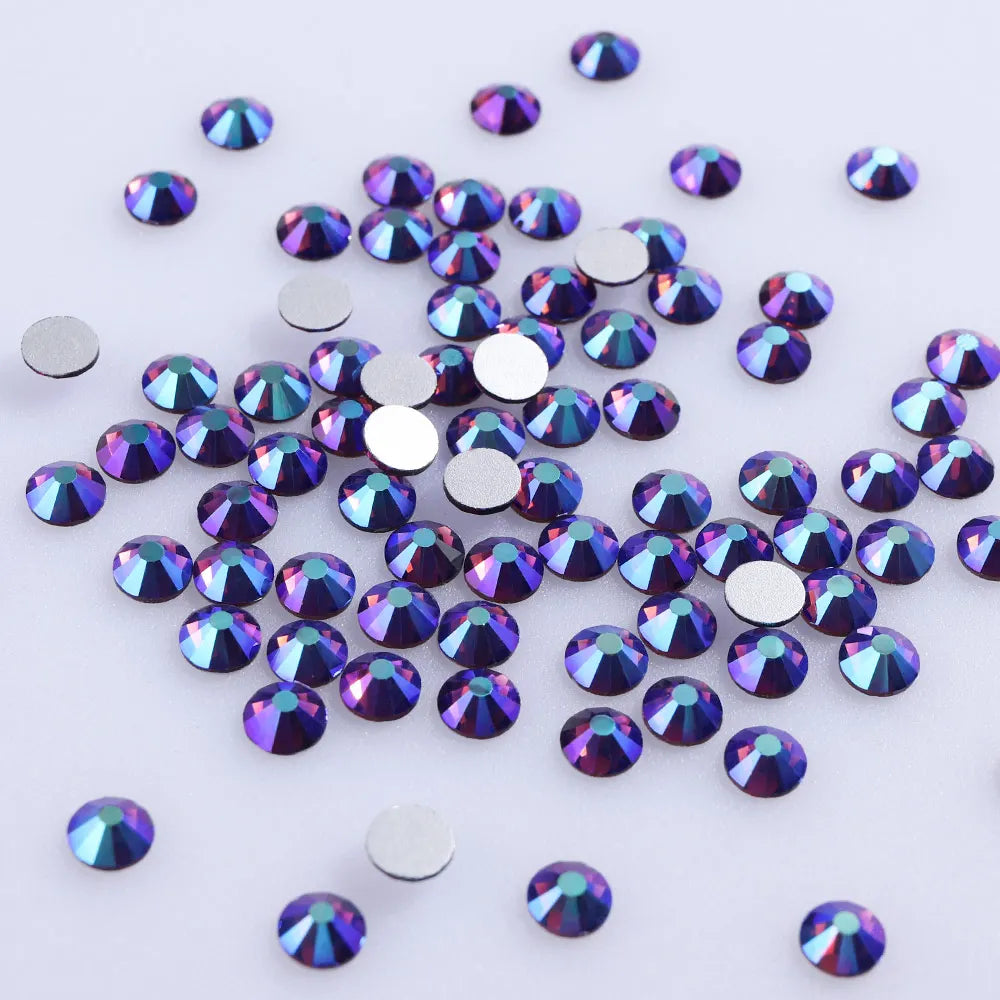 Wholesale Glitter Glass AB Crystals Strass Flatback  Rhinestones Bulk Non Hotfix Gltteri Diamond for Fashion Jewelry Earring