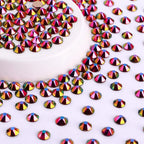 QIYI Wholesale Non Hotfix 16 Cut Facets Glass Rhinestone Trim Rainbow Rose Gold Stones for Jewellery Making