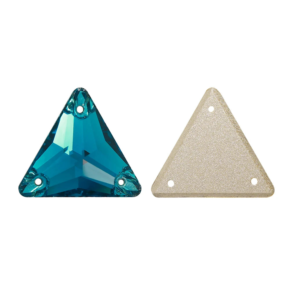 3270 Factory Direct 12mm/16mm/22mm Different Sizes 55+ Colors Top Quality Durable Grade AAAAAA Glass Triangle Sew-on Rhinestone