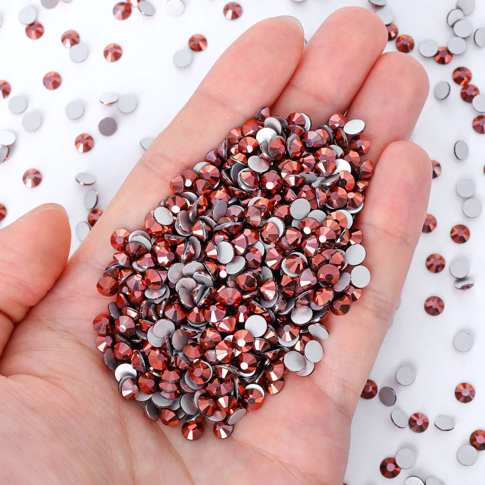 QIYI Wholesale 14400pcs Bulk Package Non Hotfix Rhinestones Glitter Bling Glue on Rhinestones for Accessories