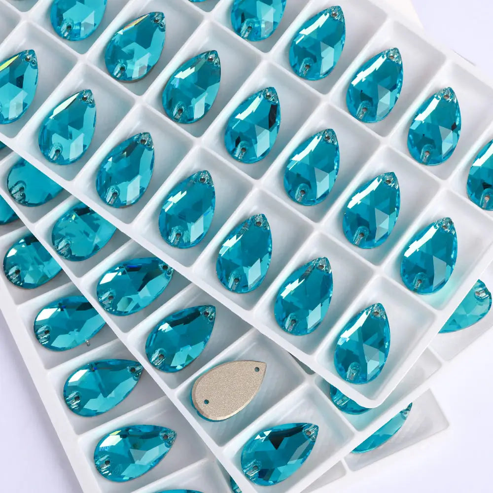Wholesales Customize New Trend Drop  Shapes Colors Crystal Beads Sewing-On Rhinestones for Jewelry Clothes