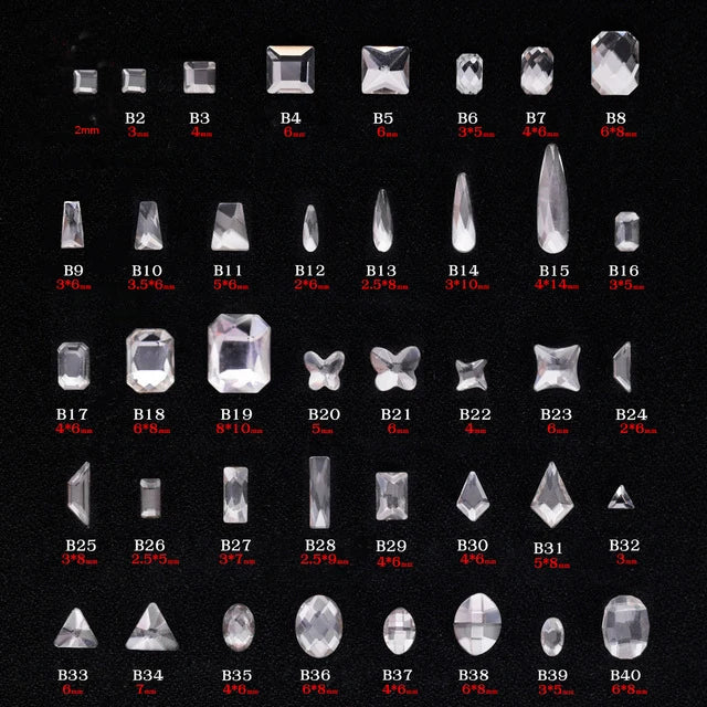 100pcs/Lot Crystal 3D Rhinestones Flat Back Shiny Stones Nail Art Decorations nail parts  Nail Gems Crystal Strass Accessories