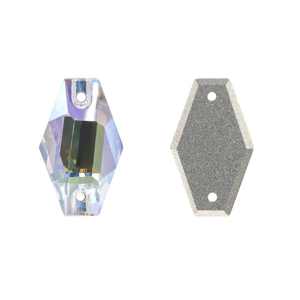 3261 QIYI Hexagon Innovative Design High Quality Durable Pure Luxury Glass Crystal Sew-on Stone Rhinestones for Wedding Dress
