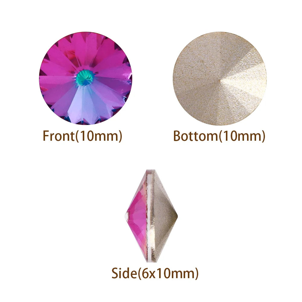 Qiyi New Arrival Rivoli Fancy Shape Eco-friendly Materials Trendy Design K9 Glass High Quality Grade AAAAAA Point Rhinestone