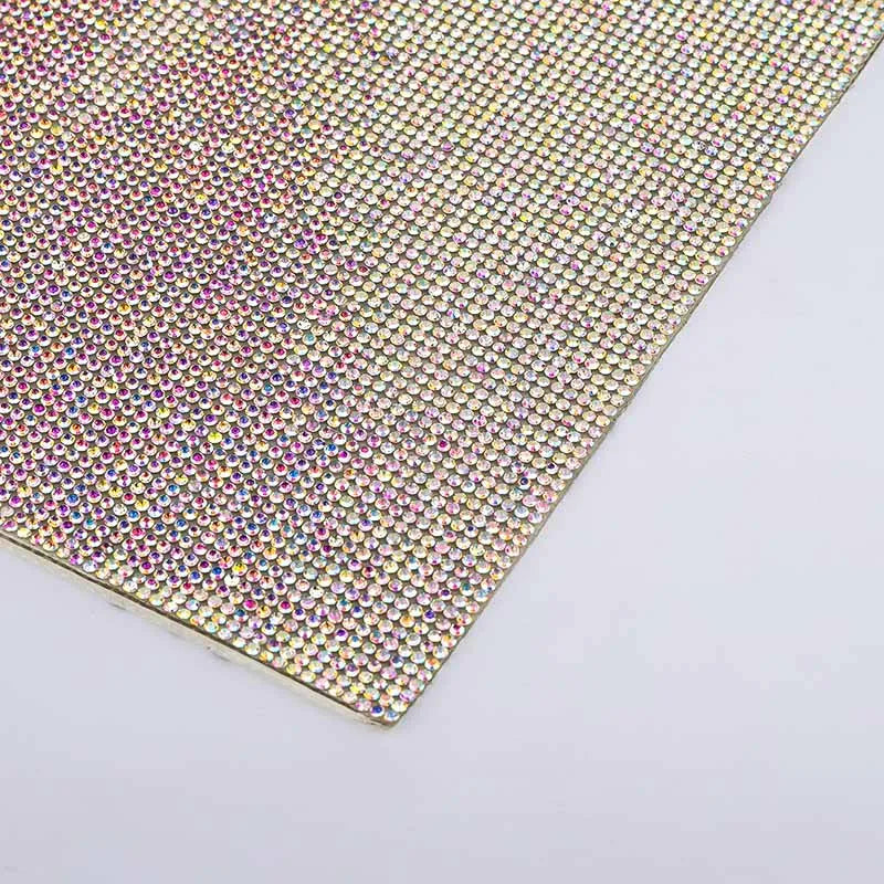 Fast Delivery 40*24cm Self-Adhesive Crystal Glass Rhinestone Sticker Sheet with Gum Diamond Ribbon Decoration
