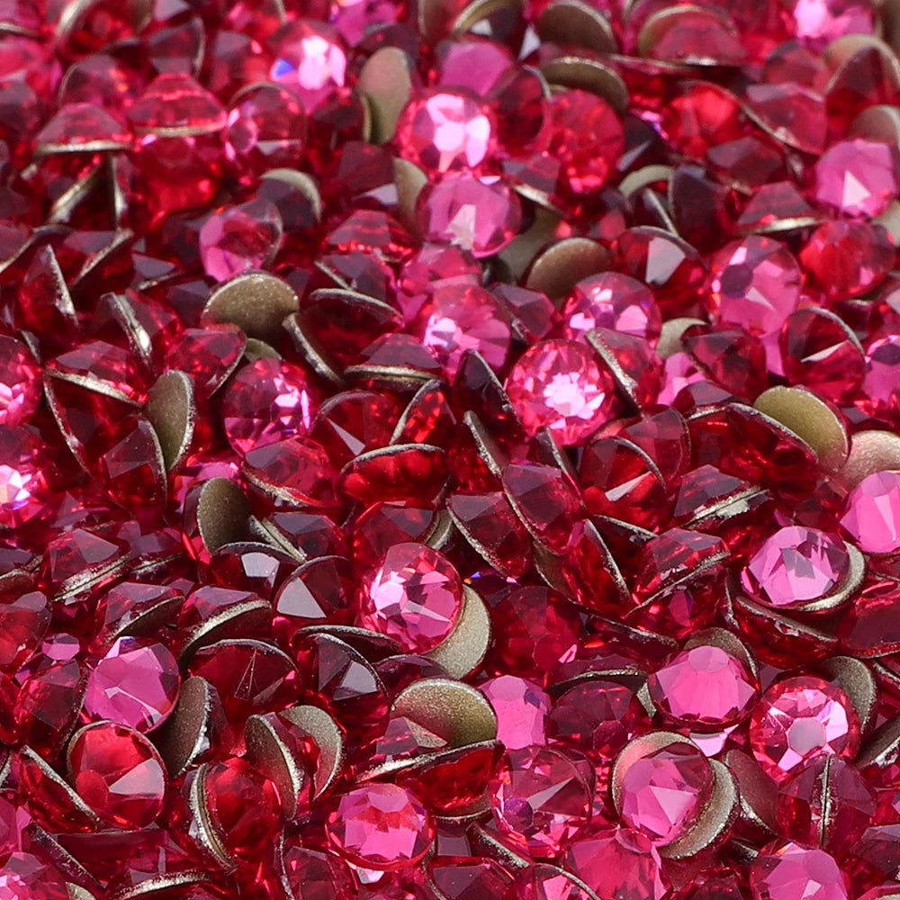 QIYI Factory Direct Wholesale 2088 Non Hot Fix 12 Facets Multi Colors Size Flat Back High Quality Glass Loose Rhinestones