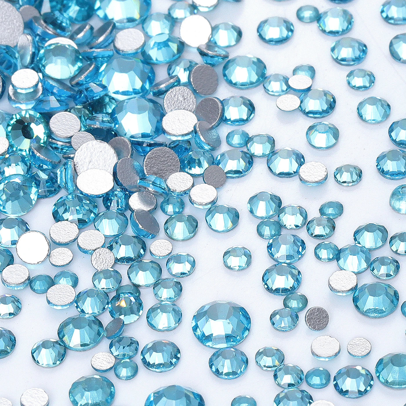 QIYI Wholesale Mixed Size Ss3-ss20 Crystal Rhinestones  Non- Hotfix Round Loose RhinestonesBulk for Decorative Nail Art Crafts