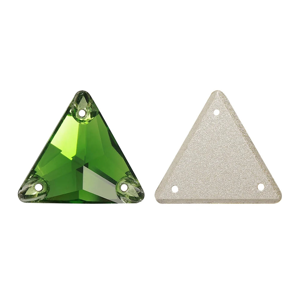 3270 Factory Direct 12mm/16mm/22mm Different Sizes 55+ Colors Top Quality Durable Grade AAAAAA Glass Triangle Sew-on Rhinestone