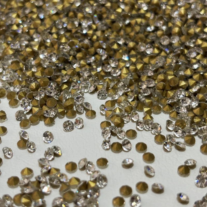 SS8 SS12 Rhinestone Factory Wholesale Point Back Glass Crystal Chaton Rhinestone Nail Art DIY Decoration Materials