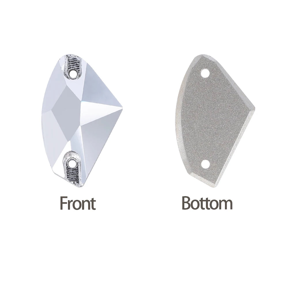 Factory Direct Wholesale Low MOQ Glass Crystal Galactic Sew-On Rhinestones With Two Holes for Garment Decoration 3256