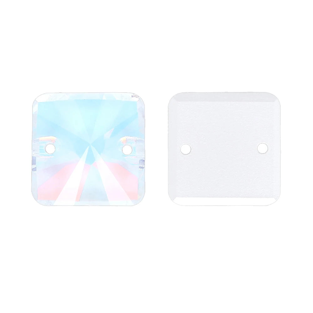 New Arrival Hot Selling Rivoli Square Shape Latest Fashion New Design Top Quality Flat Back Glass Sew-on Rhinestones (3201)