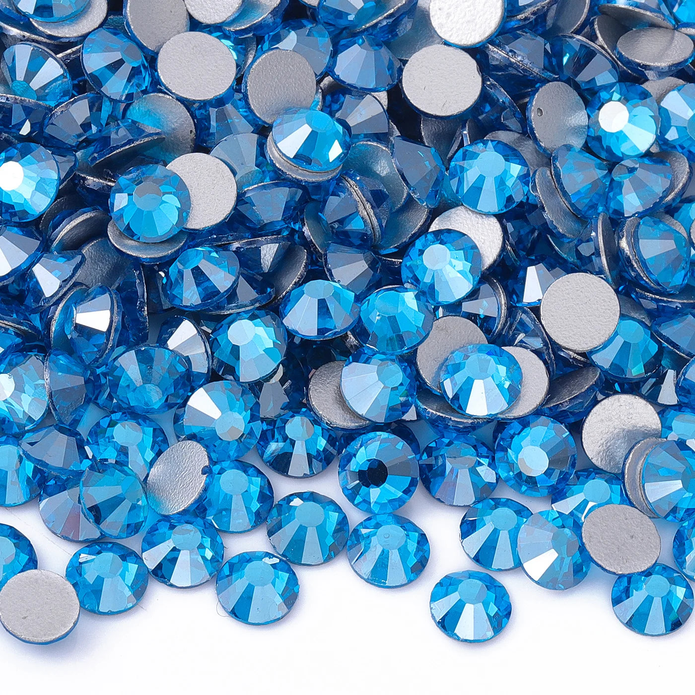 Blue Colors Glass Bling Crystal Wholesale Rhinestone Non Hotfix Flat Back Crystal Glass  for Clothing Accessories