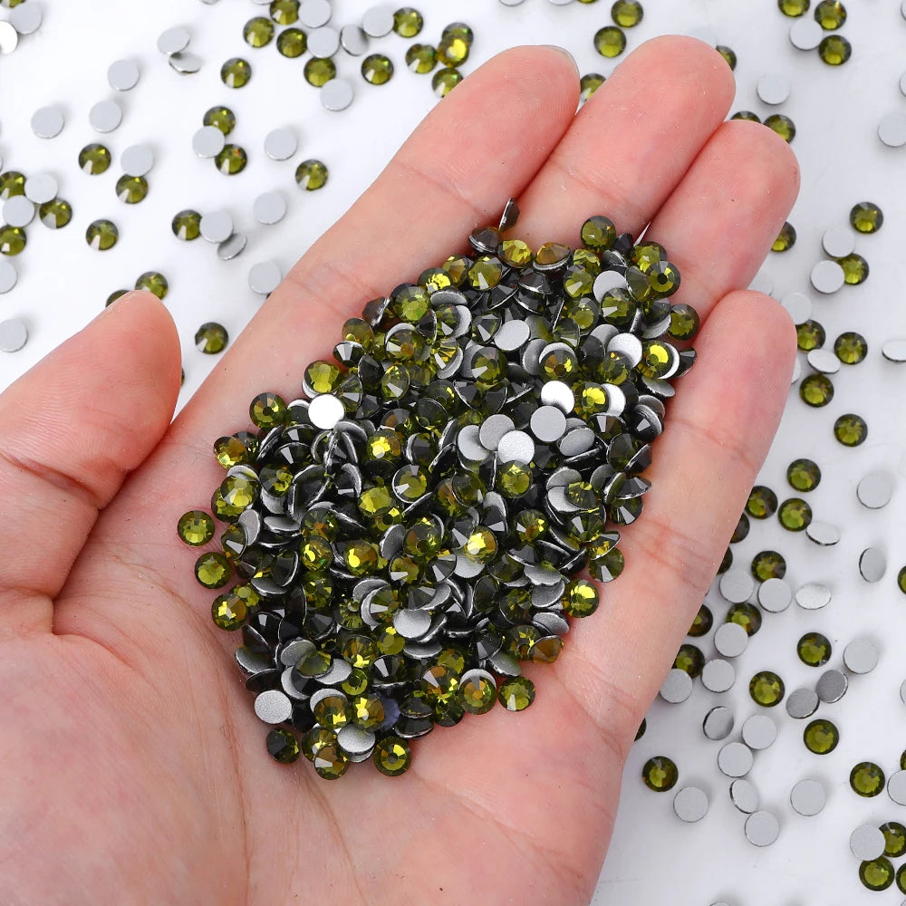 QIYI Wholesale 14400pcs Bulk Package Non Hotfix Rhinestones Glitter Bling Glue on Rhinestones for Accessories