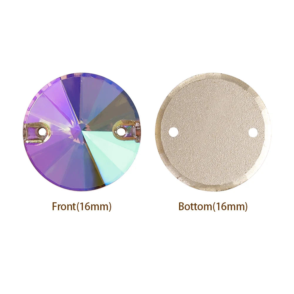 3200 QIYI Innovative Design Top Quality Rivoli Shape Flat Back Glass Crystal Sew on Rhinestones for Designer Garment Decoration