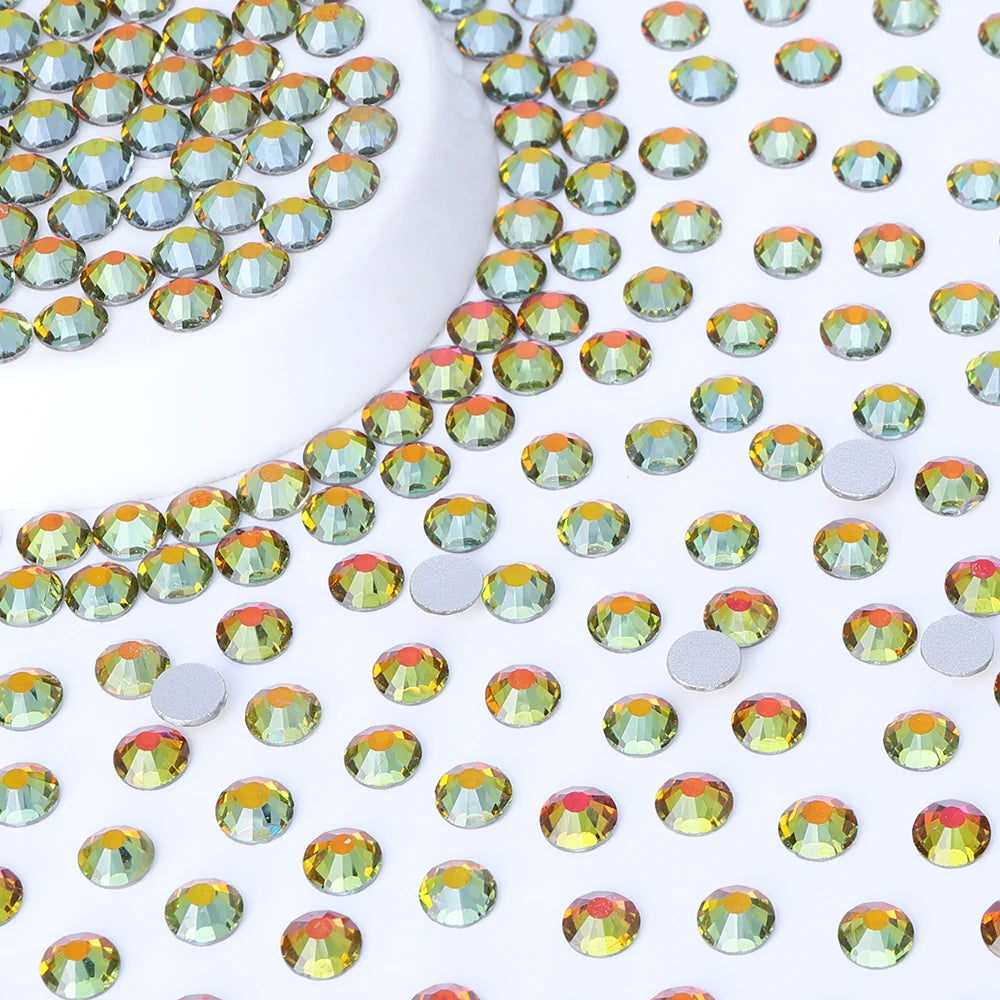 QIYI Wholesale 14400pcs Bulk Package Flatback Rhinestones Glitter Bling Glue on Luminous Rhinestones for Accessories