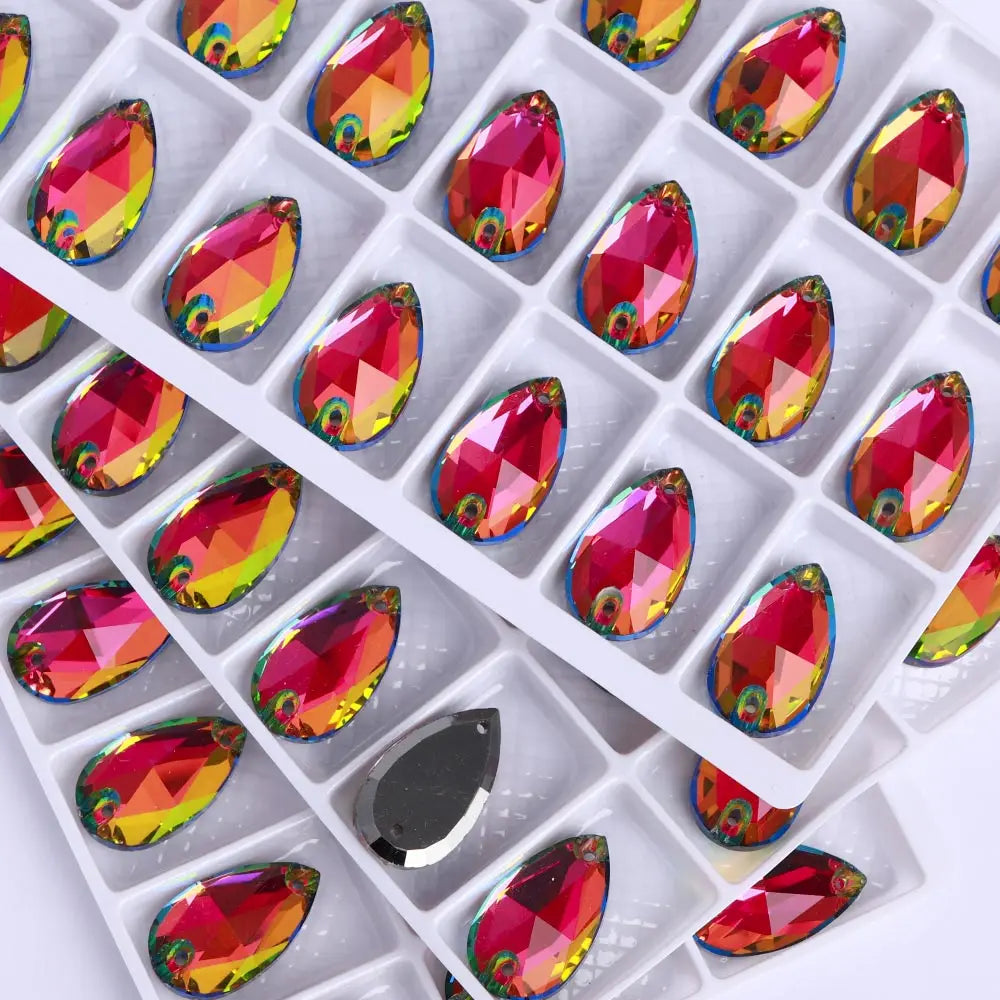 Wholesales Customize New Trend Drop  Shapes Colors Crystal Beads Sewing-On Rhinestones for Jewelry Clothes