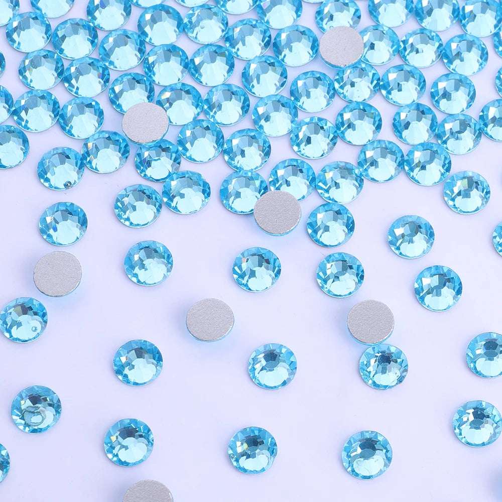 Wholesale 14400pcs Glass Crystal Glue on Rhinestones Bulk Non Hotfix Flatback Rhinestones for Wedding Accessories