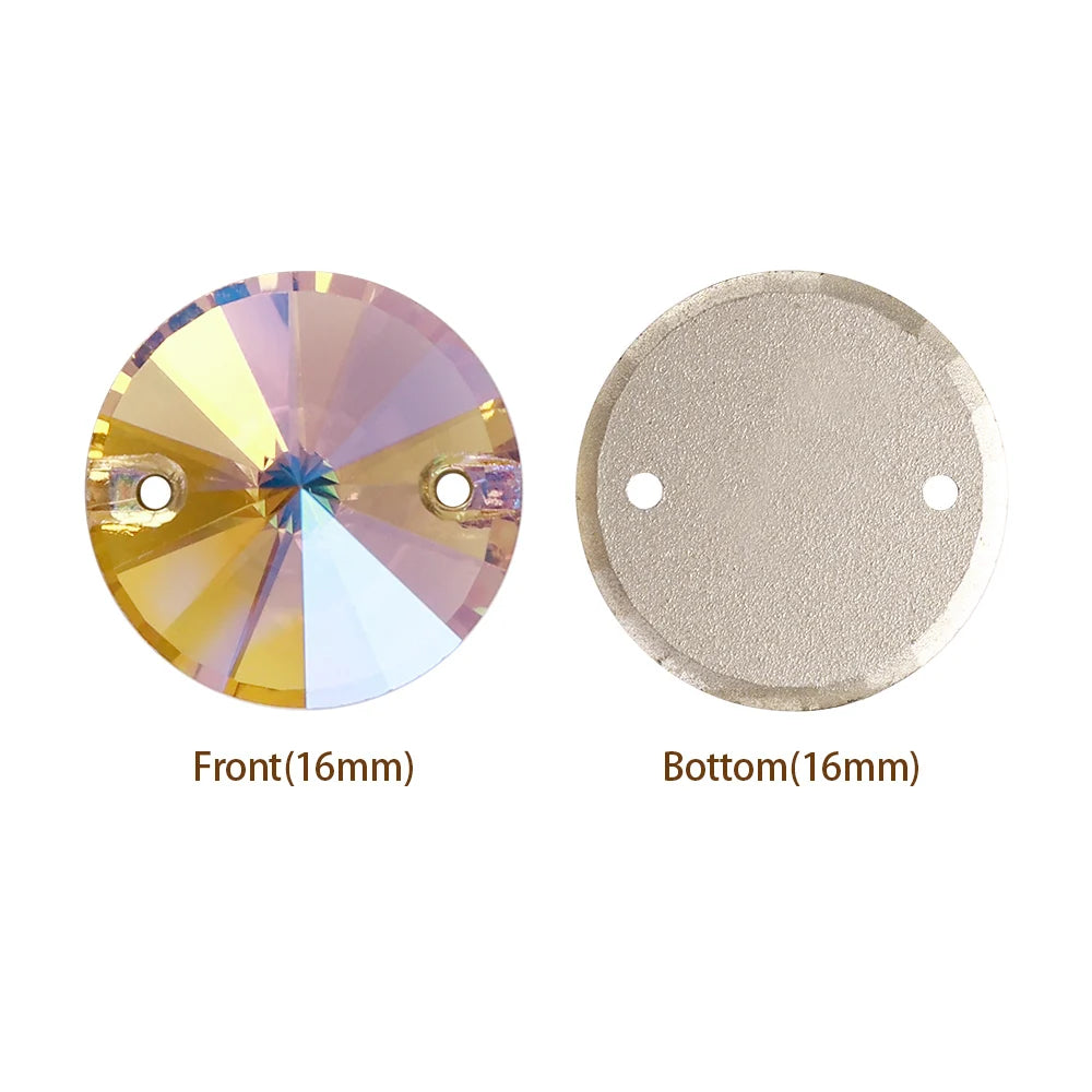 3200 QIYI Innovative Design Top Quality Rivoli Shape Flat Back Glass Crystal Sew on Rhinestones for Designer Garment Decoration