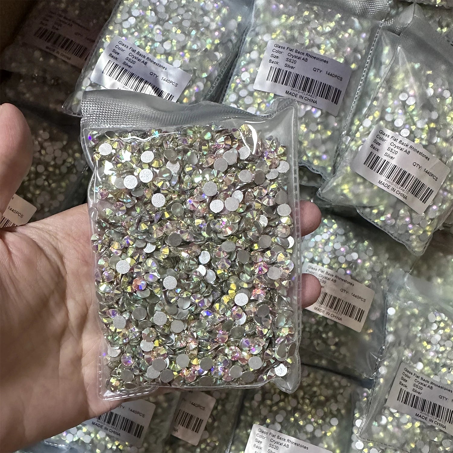 Wholesale Glitter Glass AB Crystals Nail Art Rhinestones Flat Back Non Hotfix Rhinestone Diamond for Fashion Jewelry Earring