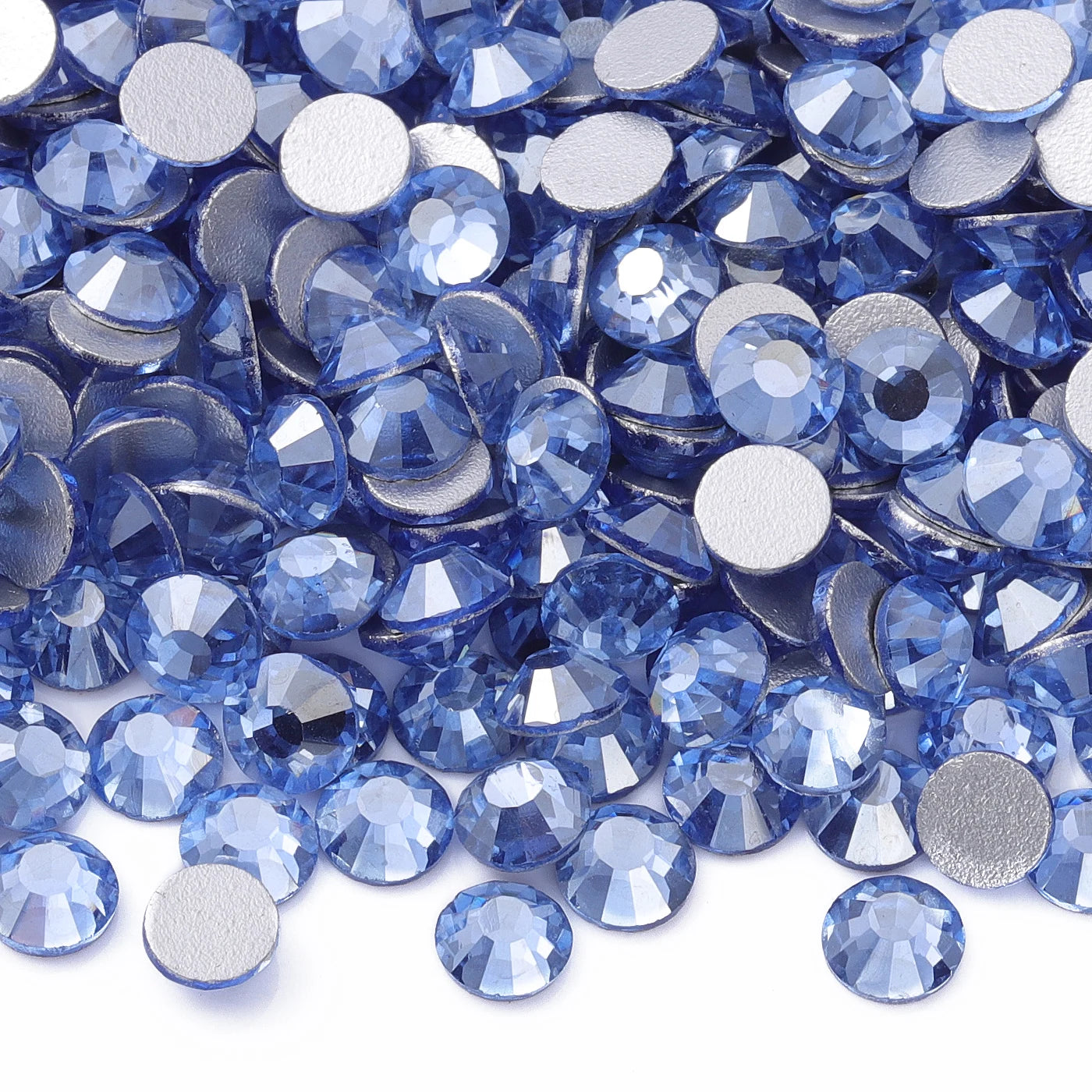 Blue Colors Glass Bling Crystal Wholesale Rhinestone Non Hotfix Flat Back Crystal Glass  for Clothing Accessories