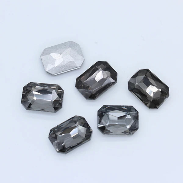 24-colors Rectangle fancy Glass stone pointed back foiled crystal rhinestone Jewels Counter decorations clothes shoes bags Gems