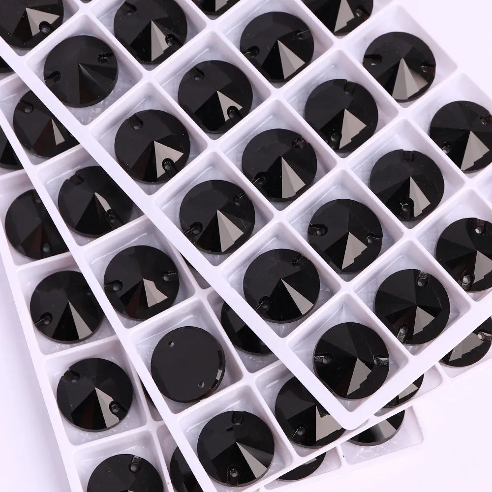 Top Quality Rivoli  80+ Colors Rhinestones Crystal AB Sew-on Rhinestones Glass Gems Clothing Flatback Sewing Stones for Women